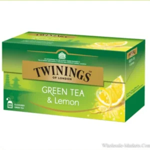 Twinings Green & Lemon Tea 40g pack with lemon and green tea leaves – imported from England